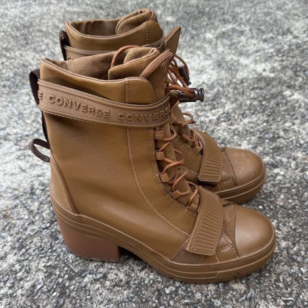 Converse All Star‎ GR82 Women's US 8 Clove Brown Leather Platform Utility Boots